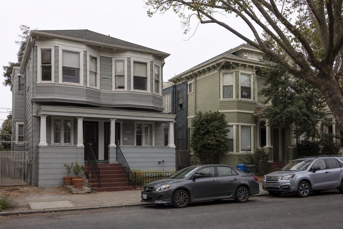 Craftsman houses on a residential block in Oakland, California